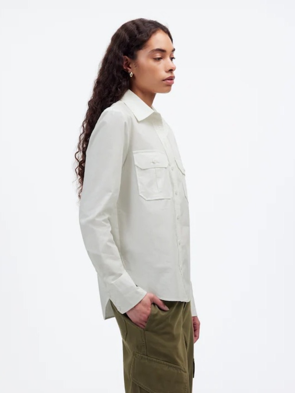 Madewell Utility-Pocket Button-Up Shirt in Eyelet White size 8 New with tag - Picture 2 of 10